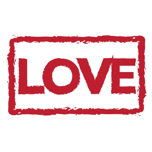 LOVE Rubber Stamp Illustration