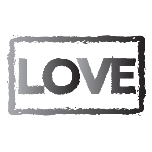 LOVE Rubber Stamp Illustration