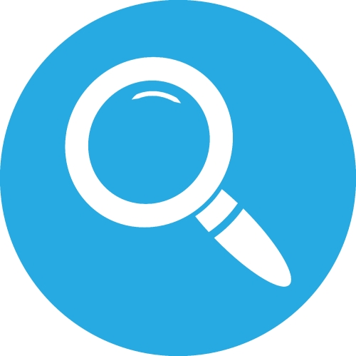 Magnifying glass sign  search icon