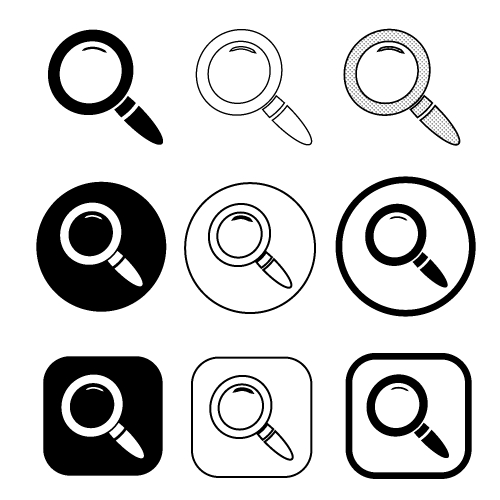 Magnifying glass sign  search icon