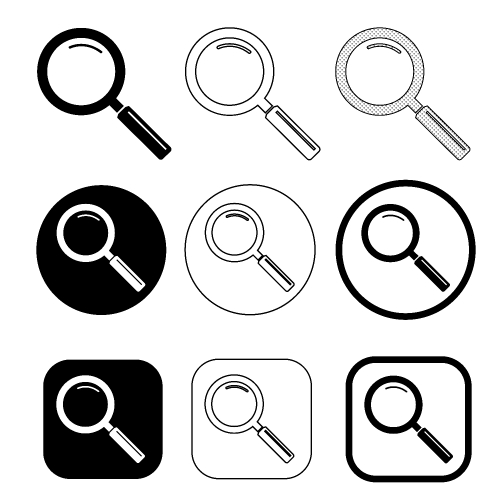 Magnifying glass sign  search icon