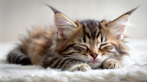 Maine Coon Cat cute kitten sleeping 27feb24 (1)