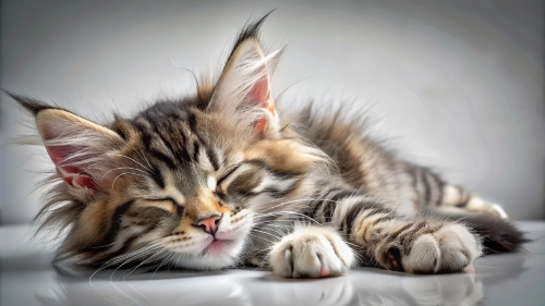 Maine Coon Cat cute kitten sleeping 27feb24 (10)