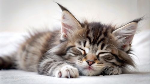 Maine Coon Cat cute kitten sleeping 27feb24 (4)