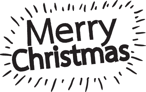 Merry Christmas text Lettering design