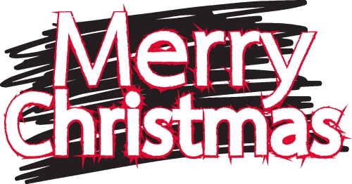 Merry Christmas text Lettering design