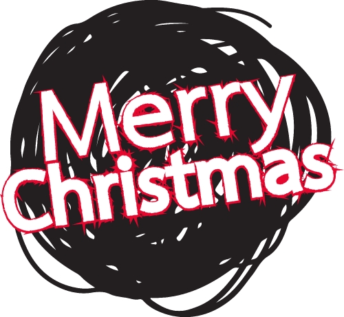 Merry Christmas text Lettering design