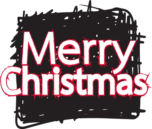 Merry Christmas text Lettering design