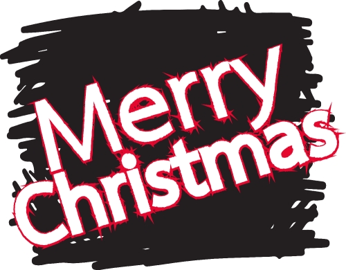 Merry Christmas text Lettering design