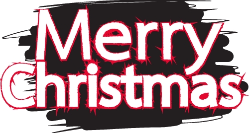 Merry Christmas text Lettering design