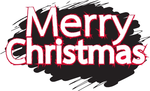 Merry Christmas text Lettering design