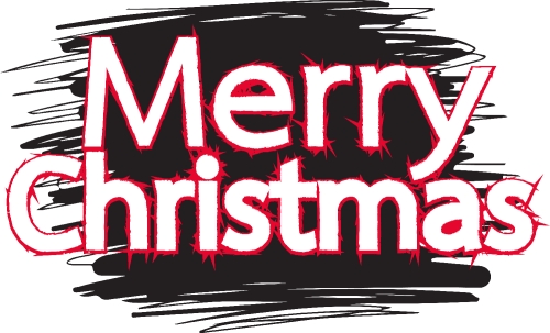 Merry Christmas text Lettering design