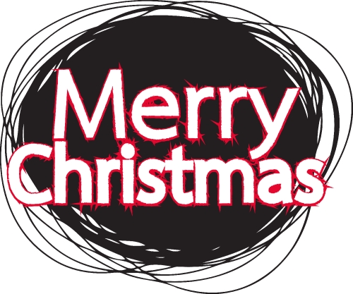 Merry Christmas text Lettering design