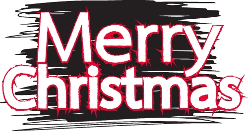 Merry Christmas text Lettering design