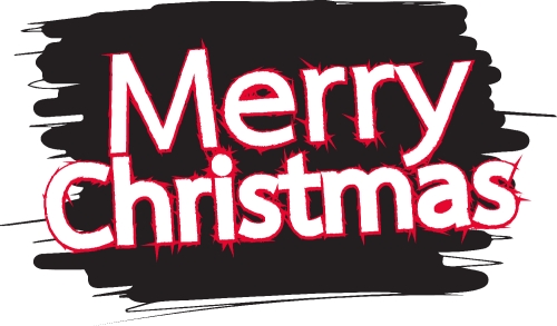 Merry Christmas text Lettering design