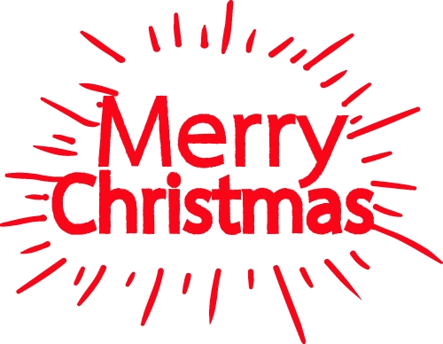 Merry Christmas text Lettering design