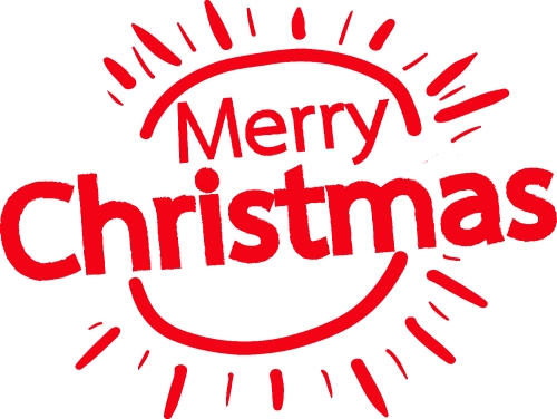 Merry Christmas text Lettering design