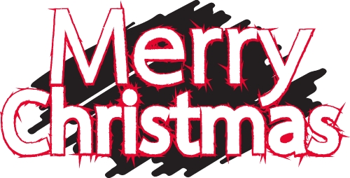 Merry Christmas text Lettering design