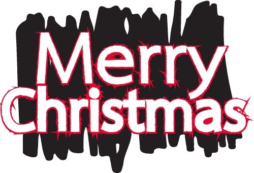 Merry Christmas text Lettering design