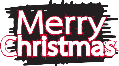 Merry Christmas text Lettering design