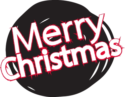 Merry Christmas text Lettering design