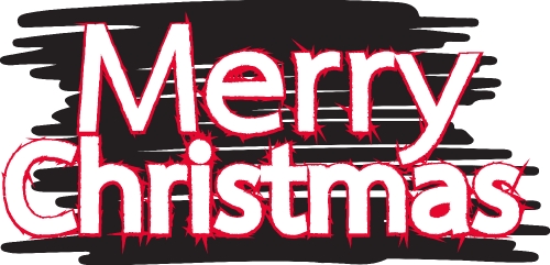 Merry Christmas text Lettering design