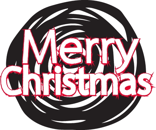 Merry Christmas text Lettering design