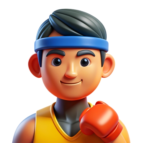 Muay thai avatar people icon character cartoon