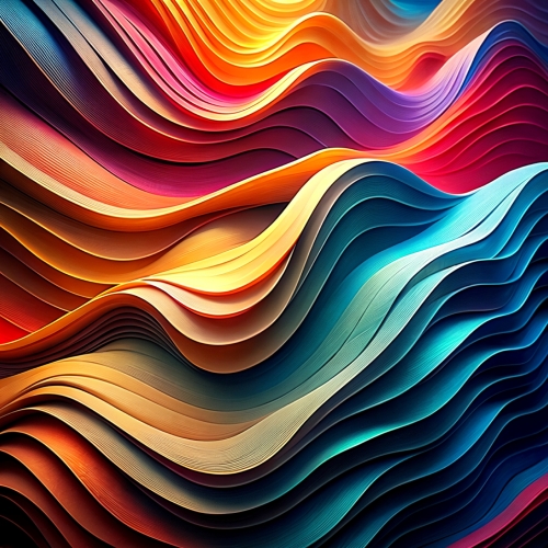 Multilayer color waves in gradients abstract background
