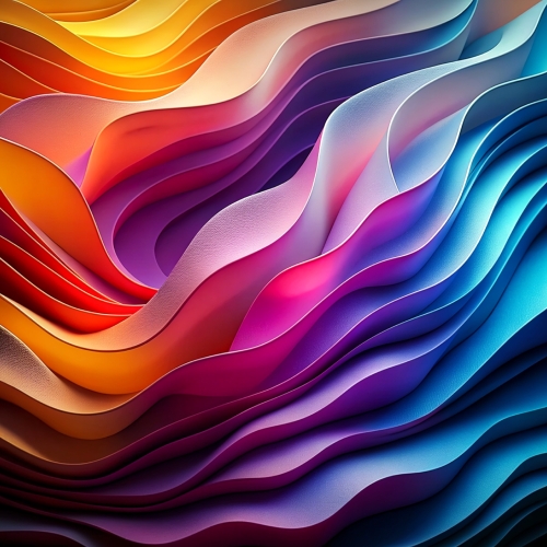 Multilayer color waves in gradients abstract background