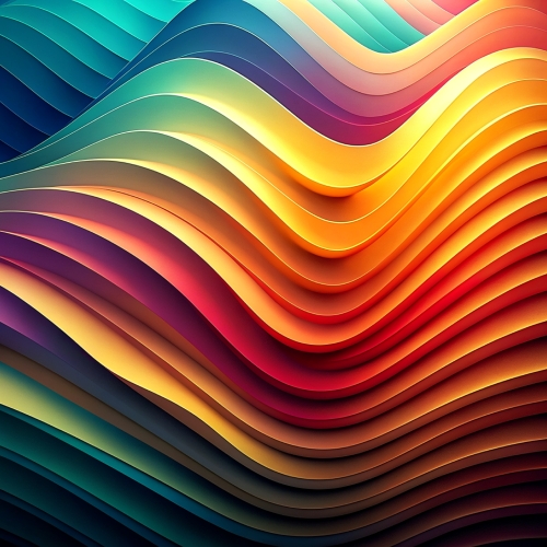 Multilayer color waves in gradients abstract background