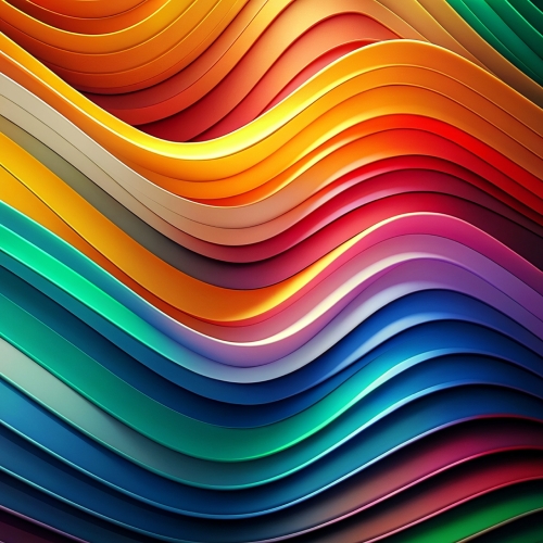 Multilayer color waves in gradients abstract background