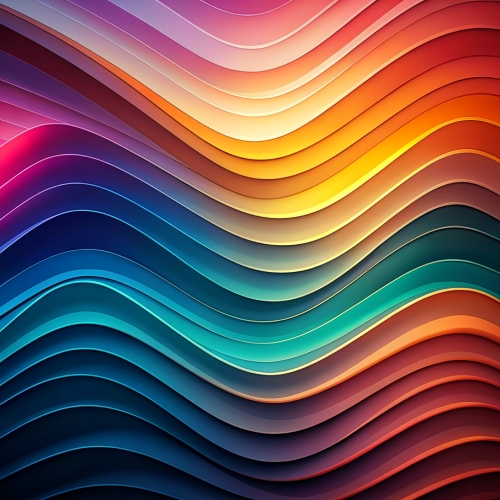 Multilayer color waves in gradients abstract background