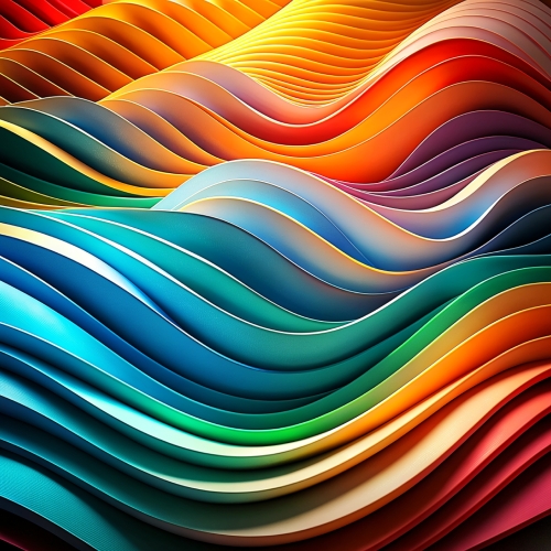 Multilayer color waves in gradients abstract background