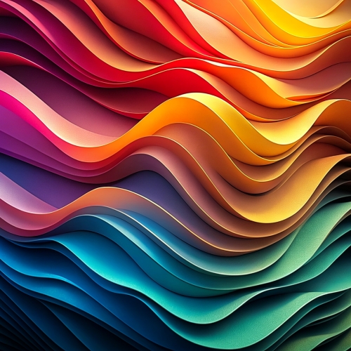 Multilayer color waves in gradients abstract background