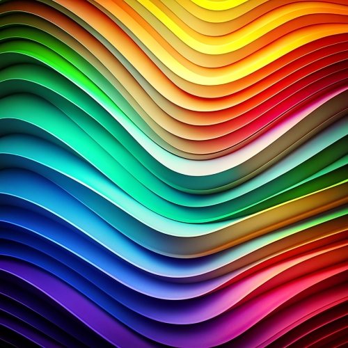 Multilayer color waves in gradients abstract background