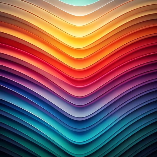 Multilayer color waves in gradients abstract background