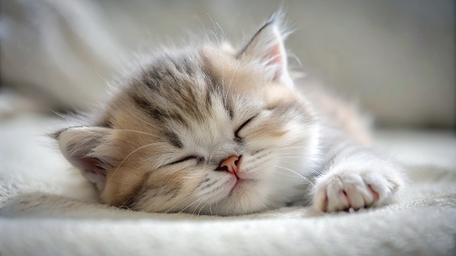 Munchkin Cat cute kitten sleeping 27feb24 (5)