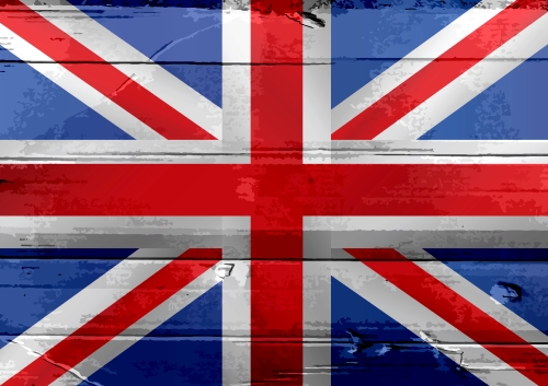 National flag of UK , the United Kingdom of Great Britain and No