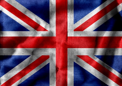 National flag of UK , the United Kingdom of Great Britain and No