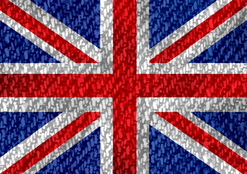 National flag of UK , the United Kingdom of Great Britain and No