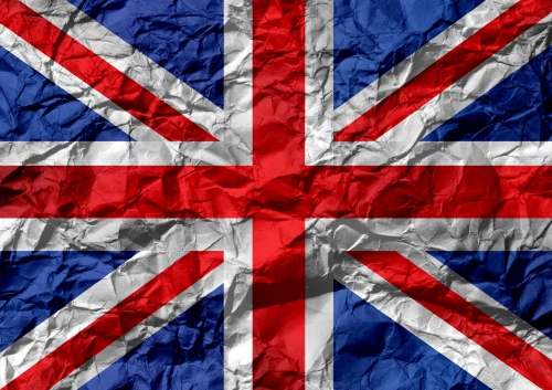 National flag of UK , the United Kingdom of Great Britain and No