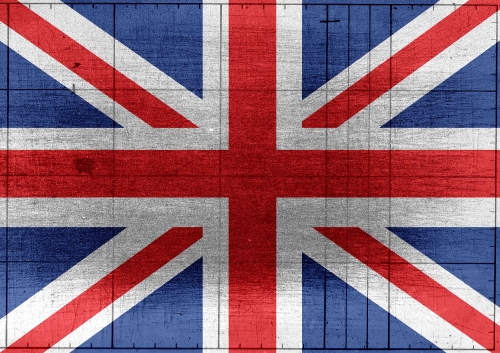 National flag of UK , the United Kingdom of Great Britain and No