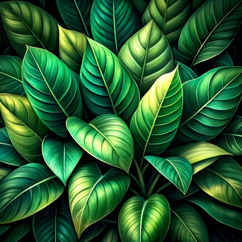 Natural green leaves plants background abstract wallpaper design