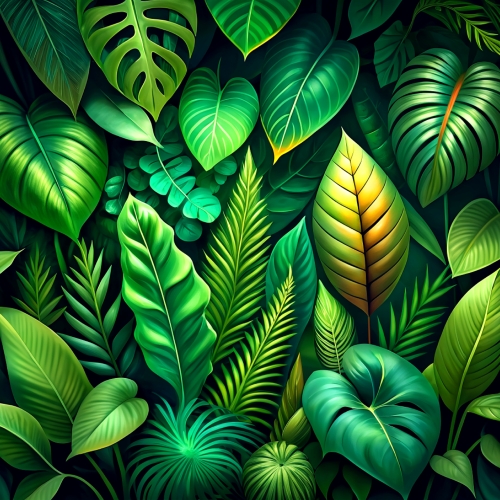 Natural green leaves plants background abstract wallpaper design