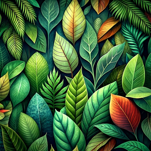 Natural green leaves plants background abstract wallpaper design