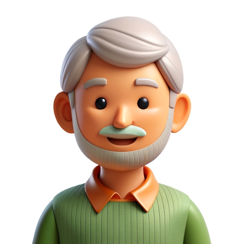 Old man people icon character cartoon