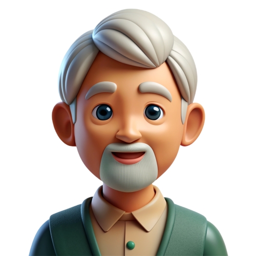 Old man people icon character cartoon