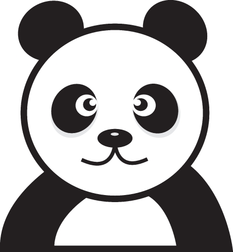 Panda cartoon character sign design