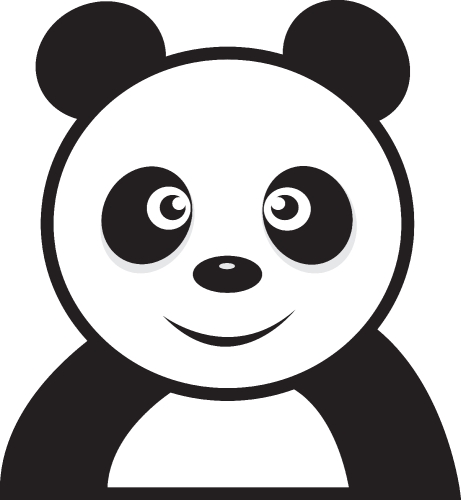 Panda cartoon character sign design